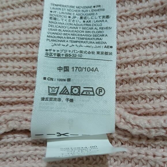 GAP large Chalk Pink mock-neck Long-Sleeved raglan sleeve 100% Cotton sweater - Picture 11 of 12